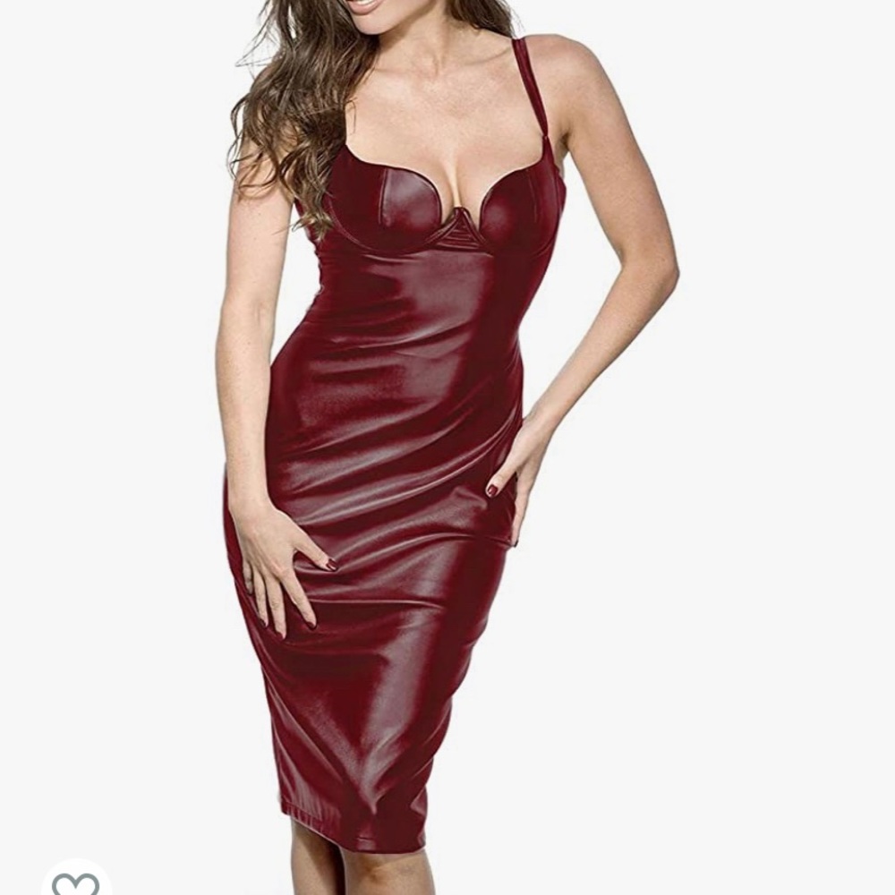 Faux leather dress